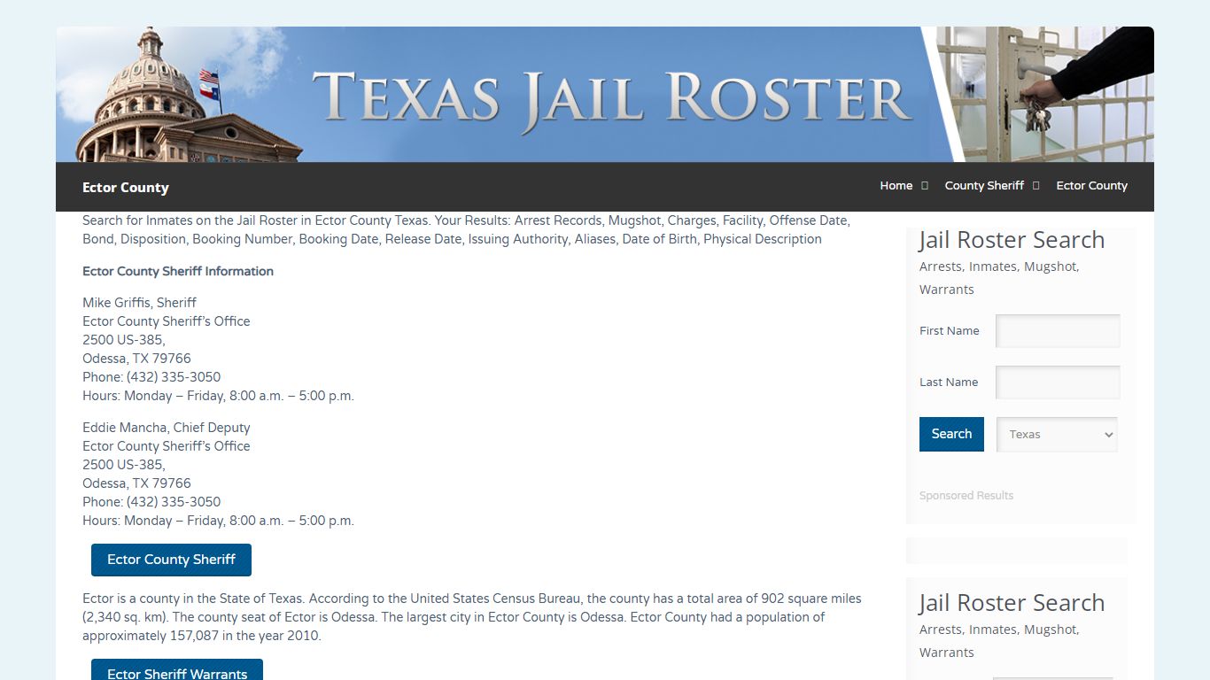 Ector County | Jail Roster Search